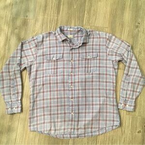 Peter Millar Plaid Shirt Size XL Seaside Finish Blue White Red Soft Comfort